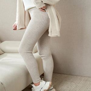 오트밀 니트 레깅스 패션 슬림 가을, 겨울 울 여성 바지 솔리드 컬러 여성을위한 따뜻한 섹시한 하이 웨이스트 레깅스