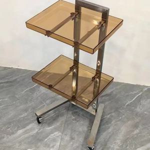 스테인레스 스틸 헤어 살롱 트롤리 접이식 파마 트롤리 이동식 선반 미용실 도구 트롤리 스토리지 랙