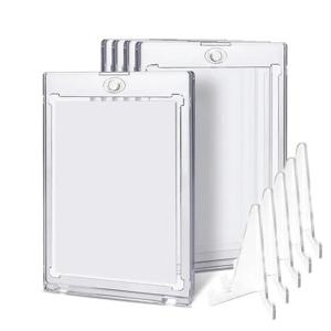 35PT 마그네틱 카드 홀더 세트 디스플레이 케이스 (유희왕, 포켓몬 게임, 스포츠 트레이딩 카드 슬리브용) 하드 아크릴 보호 장난감