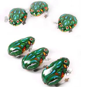 클래식 주석 시계태엽 시계태엽 장난감 점프하는 개구리 어린이용 빈티지 장난감 남자아이 교육용 아기 클래식 장난감 와인드업 장난감