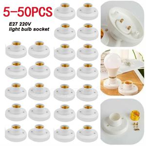 5-50pcs E27 스크류 캡 소켓 화이트 골드 천장 조명 램프 전구 고정베이스 스탠드 전구 홀더 램프 소켓 홈 6A 250V
