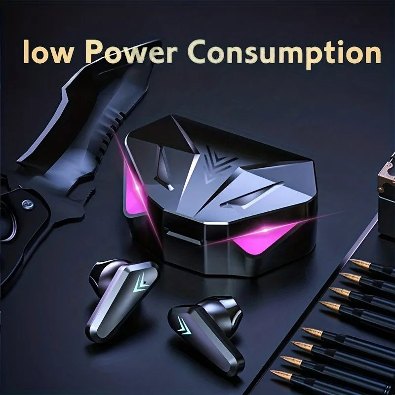 TWS 무선 블루투스 헤드셋 LED 디스플레이 게이머 이어 버드 (마이크 포함) 무선 헤드폰 소음 차단 블루투스 이어폰 X15