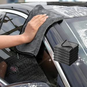 트위스트 루프 마이크로파이버 자동차 건조 타월 – 초흡수성 무스크래치 천, 세차, 왁싱, 광택, 자동차 디테일링에 사용