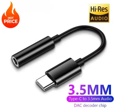 USB C타입 to 3.5mm AUX 어댑터, 삼성 샤오미 레드미 포코 LG 화웨이 원플러스용 3.5mm 잭 오디오 케이블 이어폰 변환기
