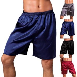 남성 캐주얼 반바지 홈 잠옷 실크 새틴 잠옷 반바지 잠옷 바지 수면 바지 파자마 반바지