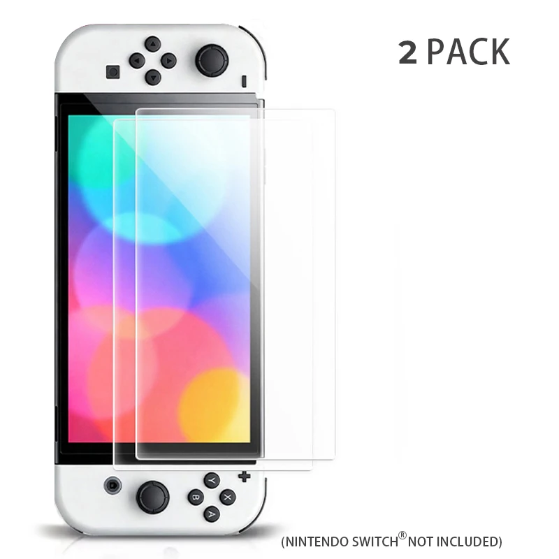 2PCS 강화 유리 화면 보호기 호환 스위치 OLED 9H HD 클리어 유리 필름 스위치 OLED용