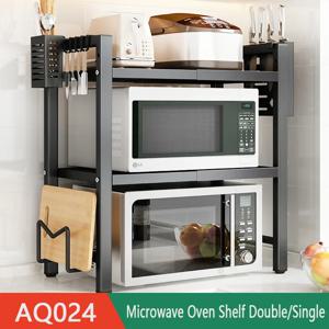 확장 가능한 주방 선반 전자 레인지 선반 오븐 보관 가정용 이중 수조 데스크탑 다기능 캐비닛