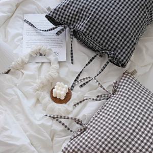 까사베르데 프렌치 30수 선염면 자루형 리본 순면 베개커버 2color