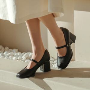 쥬인드 소가죽 메리제인 펌프스 6cm