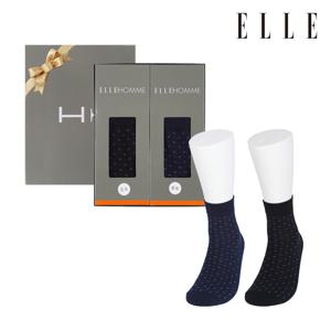 ELLE 남성 비즈 중목 사각도트 2족세트 EH33084S2