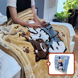몬스터 극세사 두꺼운 2겹 밍크 담요 대형