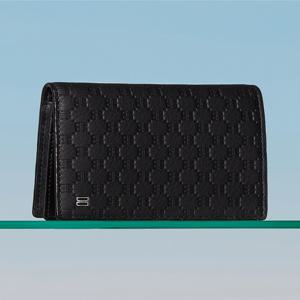 [선물포장]블랙 루이스 엠보 DD패턴 명함카드지갑[지폐수납가능] DBWA5E365J