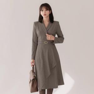 (~XXL까지) 르넨 언발 러플 플레어 원피스 겨울 오피스룩 하객룩 연말룩 모임룩 빅사이즈