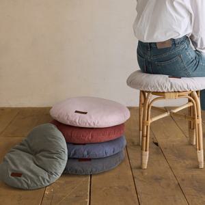 빈티지 코튼 원형방석 커버 45x45