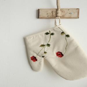 효재 양귀비 광목 주방 오븐 장갑 요리 냄비 안심 내열 전자레인지 뚝배기 쿠킹 글로브 1P