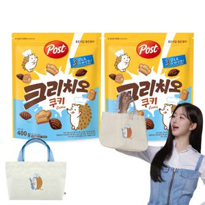 포스트 크리치오 쿠키 시리얼 400g x2+크리치오 미니에코백