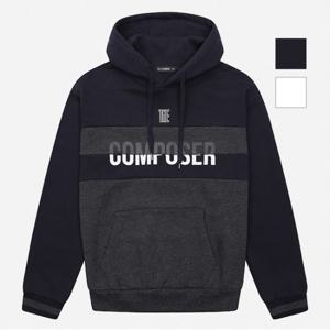 공용 컴포저 배색 오버핏 후드티 (NTI624)