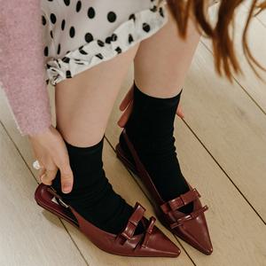 Romang 로망 더블 리본 슬링백 플랫_4color 2cm