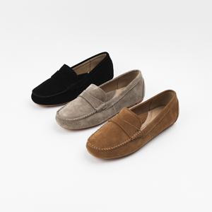 신난다슈 여성 로퍼 단화 2cm 발편한 플랫 슈즈 구두 소가죽 스웨이드MRO257231