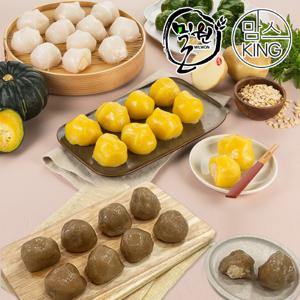 [맘스킹]밀원 안흥감자떡 20개내외(600g)+쑥감자떡 20개내외(600g)+호박감자떡 20개내외(600g)+메밀감자떡 20개내외(600g)