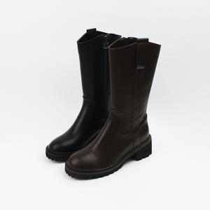 신난다슈 여성 미들부츠 5cm 하프 워커 미디 부츠 기모 발편한 통굽 MRO257151