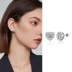 (GRA보증) 1캐럿 D컬러 모이사나이트 하트 귀걸이 기념일 선물