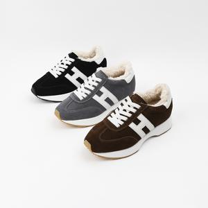 신난다슈 여성 털 스니커즈 운동화 4cm 방한 퍼안감 소가죽 스웨이드 MRO257158