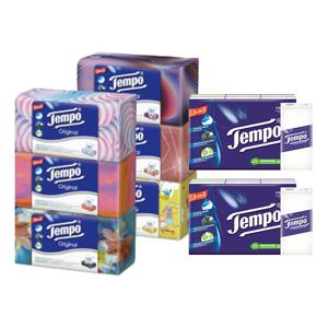 템포 4겹 갑티슈 6갑 + 4겹 행키티슈 6개입 2팩(12개)