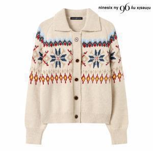 정상가:119,000원 ㅣ 빈티지 카라넥 눈꽃 버튼업 가디건 (NP4CK035L0)