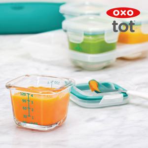 옥소 토트 이유식 내열유리 밀폐용기 4P 세트 120ml - 청록