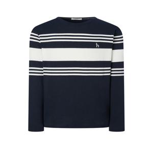 남성 [[24FW]] WHTS4C341N2 [스테디셀러] 네이비 스트라이프배색 면 긴팔티셔츠