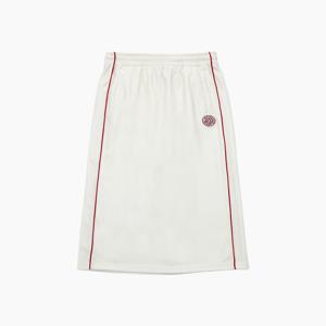 VELVET TRACK LONG SKIRT_WHITE