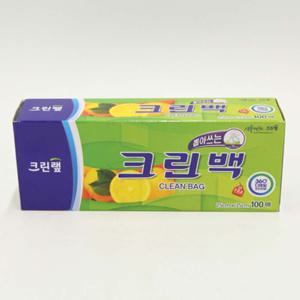비닐 크린백 25cm X 35cm 중 100매 이중지퍼백 냉장지퍼백 냉동지퍼백 일회용 일회용지퍼백