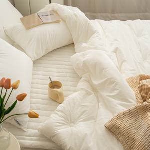 아토앤알로 디어코튼 바이오워싱 고밀도 60수 순면 옥수수솜 차렵이불패드세트 Q