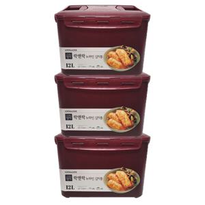 대형 김치통 12L 3세트 (15포기) 김장 보관용기 밀폐용기 반찬통 배추 갓김치 열무 깍두기 파김치