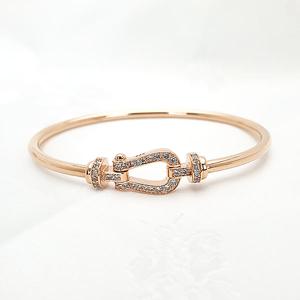 [현골드앤실버]18k 할로우 링 뱅글 대 금 여자 팔찌