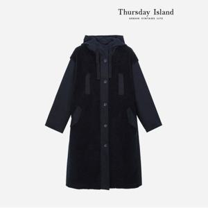 [정상가-419000원][Thursday Island] 퍼 믹스 후드 야상 점퍼(T238MJP232W)