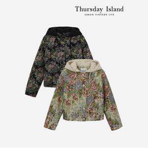 [Thursday Island] 퀼팅 후드 자카드 점퍼(T238MJP236W)