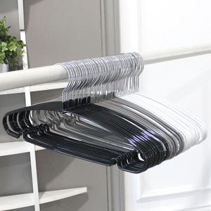 프리미엄 논슬립 PVC 코팅 라운드 옷걸이 50개