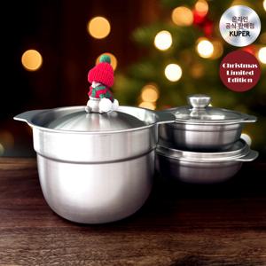 [12월 한정/크리스마스 에디션] 토끼냄비16cm 세트(+꼬깔 손잡이)