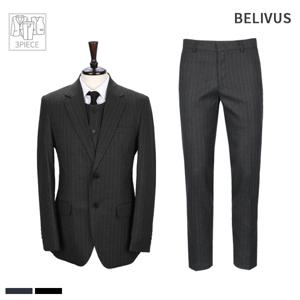 남성 쓰리피스 수트 셋업 싱글자켓 정장조끼 슬랙스 세트 BIT206
