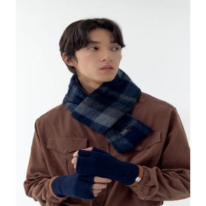 [겨울필수템]HJMU5F312N2_남성 네이비 체크 울 머플러