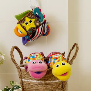 국민 아기장난감 2종세트 뮤지컬 애벌레 인형 노랑/핑크 + 촉각주사위