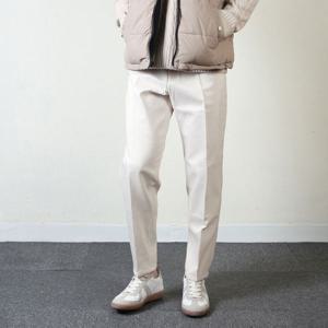 [하프클럽/프랭키뉴욕]프랭키뉴욕 남자 겨울 기모 슬랙스 테이퍼드핏 빅사이즈 정장바지 빅사이즈 블랙 차콜 아이보리_HE672-1