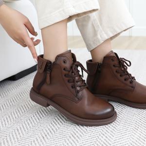 [브리치]  /  천연소가죽 엘루니 플랫 워커부츠 2.5cm