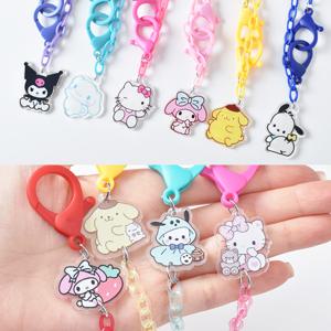 산리오 시나몬롤 포챠코 헬로키티 폼폼푸린 아크릴체인 유치원 미세먼지 마스크줄 스트랩 고리