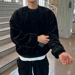 [VY] 남자 에코밍크퍼 박시핏 홀리데이 무지맨투맨 티셔츠_15885402_588847