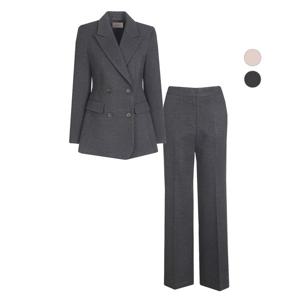 [하프클럽] SET 여성 라스트 더블 겨울 정장 자켓+기모팬츠 세트