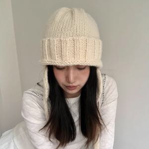 [한정판매] 레인리 니트 비니 군밤 방한 귀도리 트루퍼햇 모자
