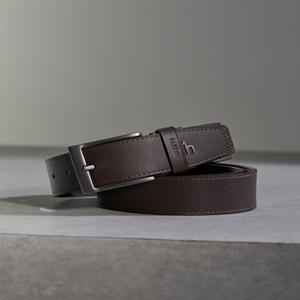 헤지스 액세서리 [[26SS]] HJBE6E965W3 [선물추천]다크브라운 스티치장식 소가죽 벨트